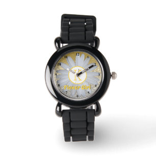 Daisy Flower Girl Gold Silver Glitter Personalised Watch