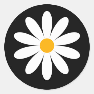 Daisy Flower Hat Classic Round Sticker
