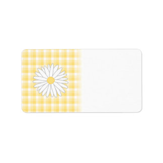 Daisy Flower in Yellow and White. Label