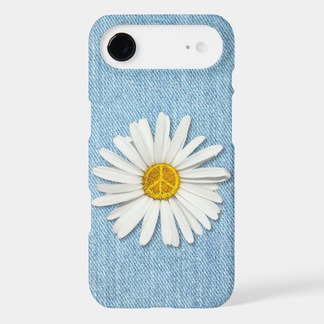 Daisy Flower Inner Peace Symbol Sign - Denim Jeans (Back)