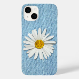 Daisy Flower Inner Peace Symbol Sign - Denim Jeans Case-Mate iPhone 14 Case