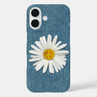 Daisy Flower Inner Peace Symbol Sign - Denim Jeans