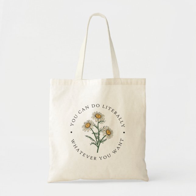 Daisy Flower Inspirational Tote Bag (Front)