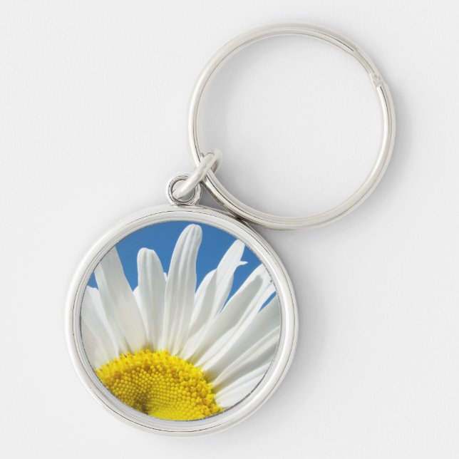 Daisy Flower Keychains Blue Sky key chain Floral (Front)