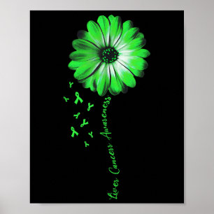 Daisy Flower Liver Cancer Awareness Gifts Poster