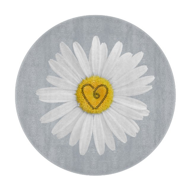 Daisy Flower Love Art Customise Background Cutting Board (Front)