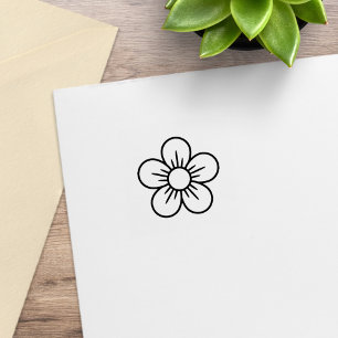 Daisy Flower Loyalty Get One Free Punch Card Rubber Stamp