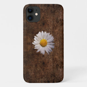 Daisy flower on a brown background iPhone 11 case