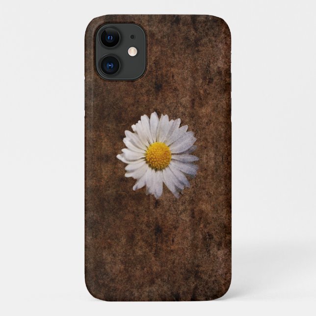 Daisy flower on a brown background Case-Mate iPhone case (Back)