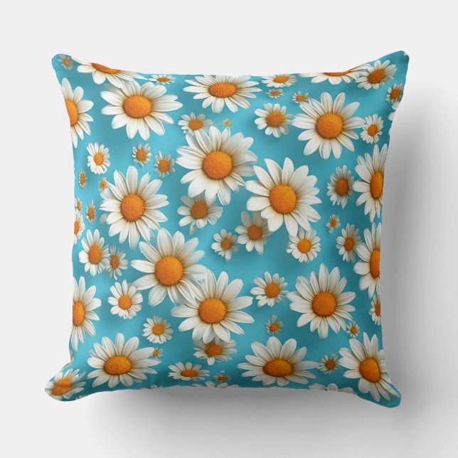 Daisy flower pattern cushion (Front)