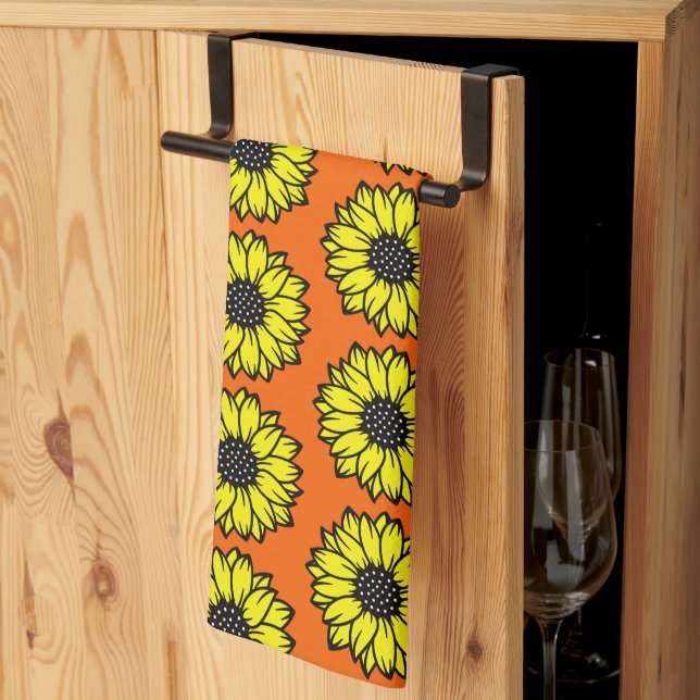 "Daisy" Flower Pattern Kitchen Towel (Thirds Fold)