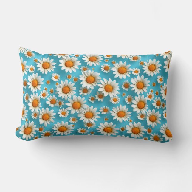 Daisy flower pattern lumbar cushion (Front)