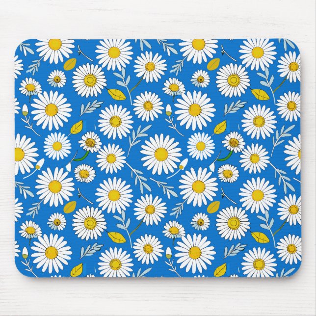 Daisy flower pattern mouse pad (Front)