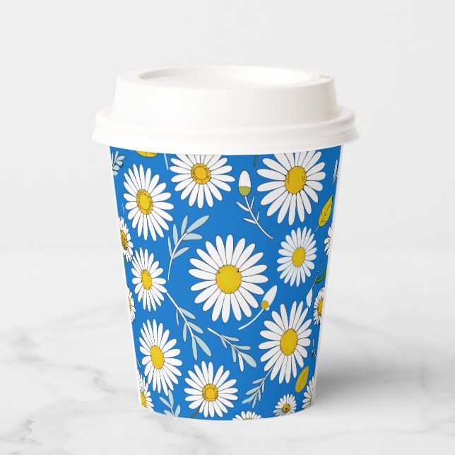 Daisy flower pattern paper cups (Front)