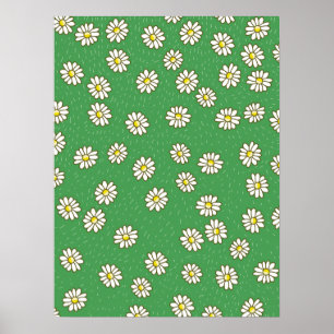 Daisy flower pattern poster