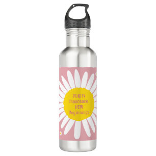 Daisy flower pattern - Purity, Innocence quote 710 Ml Water Bottle