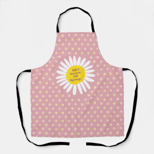 Daisy flower pattern - Purity, Innocence quote Apron