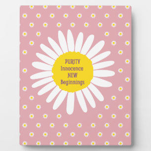 Daisy flower pattern - Purity, Innocence quote Plaque