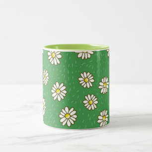 Daisy flower pattern Two-Tone coffee mug
