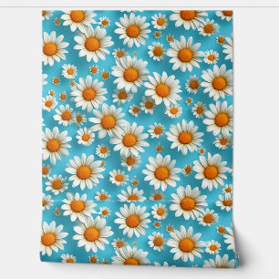 Daisy flower pattern wallpaper