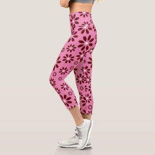 Daisy Flower Pattern  Women's  Capri Leggings