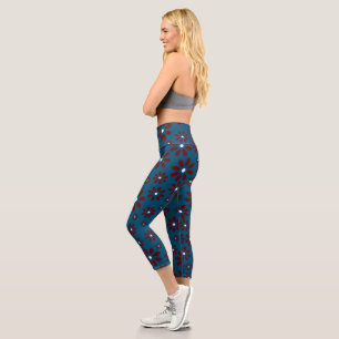Daisy Flower Pattern Women's Capri Leggings