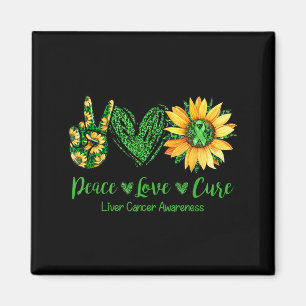 Daisy Flower Peace Love Cure Liver Cancer Magnet