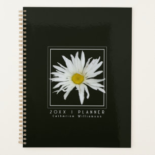Daisy Flower Personalised Black Planner
