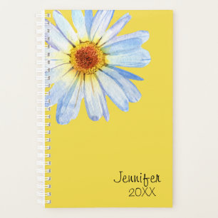 Daisy Flower Personalised Yellow Trendy Custom Planner