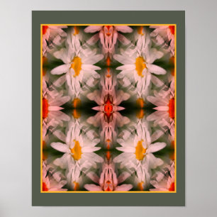 Daisy Flower Petals Multiplied Abstract            Poster