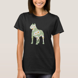 Daisy Flower Pitbull dog mum, Pit bull floral silh T-Shirt