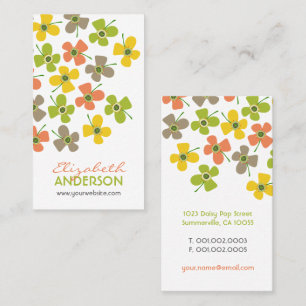 Daisy Flower Pop Fun Summer Daisies Whimsical Cute Business Card