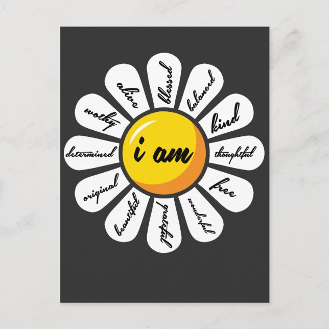 Daisy - Flower Positive Affirmation Postcard (Front)