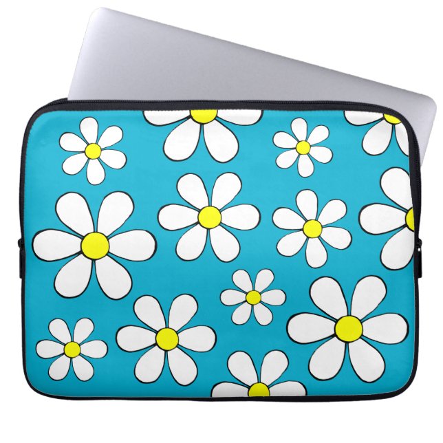 Daisy Flower Power Laptop Sleeve (Front)