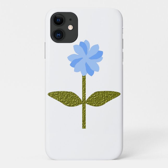 Daisy Flower Pretty Blue iPhone 3 Case (Back)