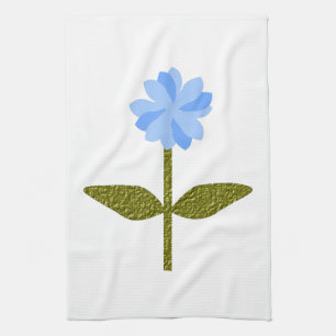 Daisy Flower Pretty Blue Kitchen Towel