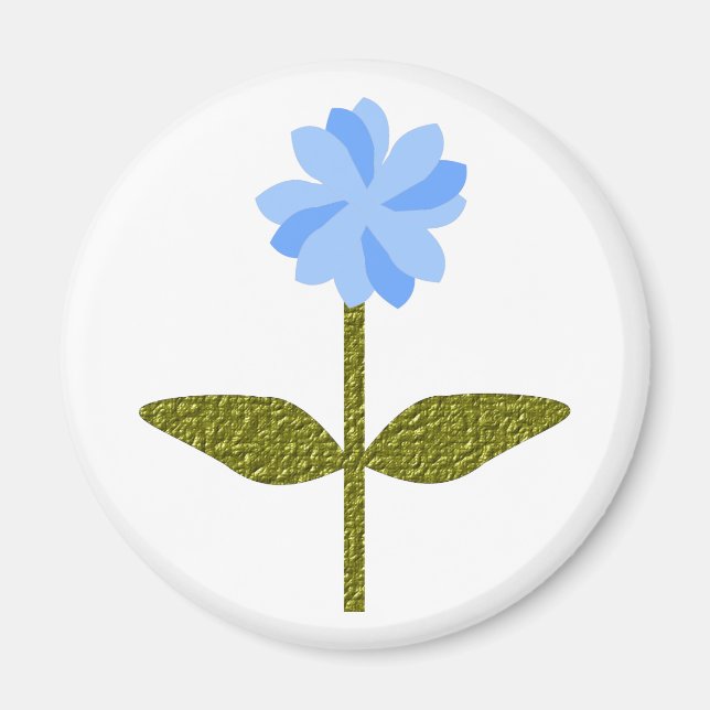Daisy Flower Pretty Blue Magnet (Front)