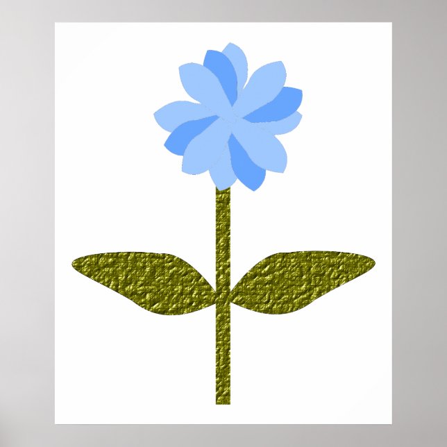 Daisy Flower Pretty Blue Poster (Front)