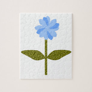 Daisy Flower Pretty Blue Puzzle