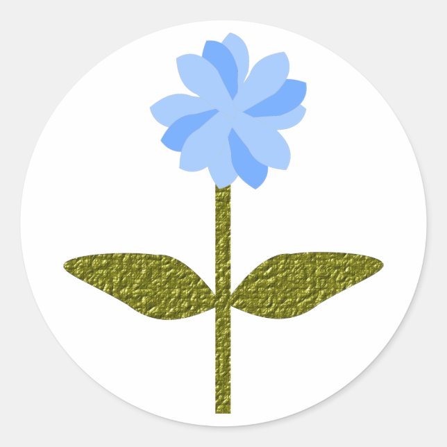 Daisy Flower Pretty Blue Sticker (Front)