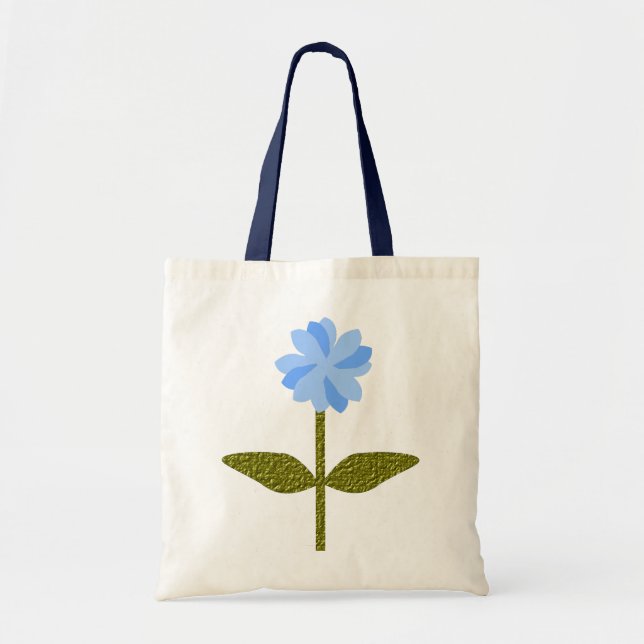 Daisy Flower Pretty Blue Tote Bag (Front)
