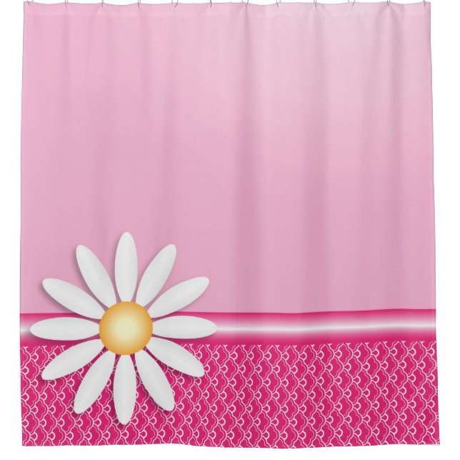 Daisy flower shower curtain (Front)