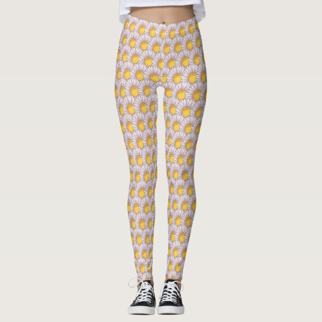 Daisy Flower , Wildflower Boho, Summer gift  Leggings (Front)