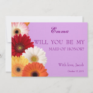 Daisy Flower Will You Be My MAID OF HONOR Invitation