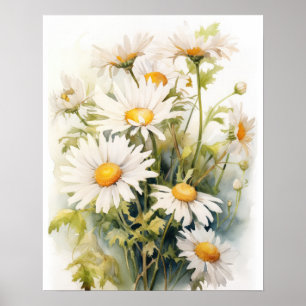 Daisy Flowers Art Print Poster