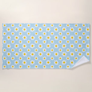 Daisy flowers beach towel