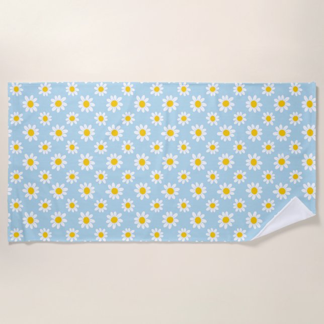 Daisy flowers beach towel (Front)