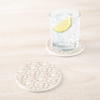 Daisy Flowers Beige Floral Aesthetic Ditsy Tan Coaster