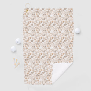 Daisy Flowers Beige Floral Aesthetic Ditsy Tan Golf Towel