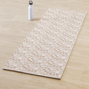 Daisy Flowers Beige Floral Aesthetic Ditsy Tan Yoga Mat